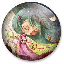 Badge 59 mm - Kokeshi