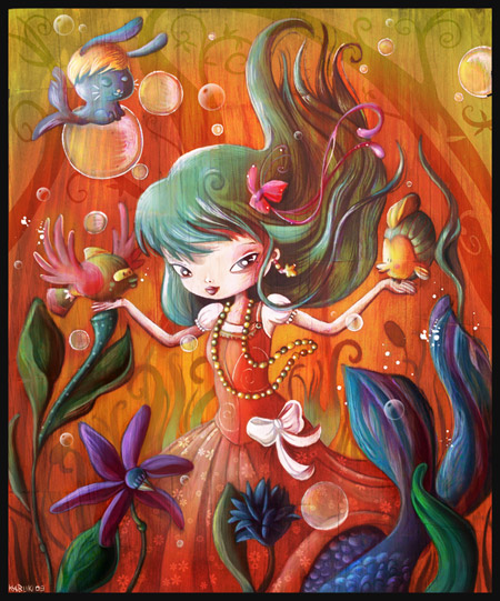 Digigraphie "Mermaid forest" - 329 x 395 mm